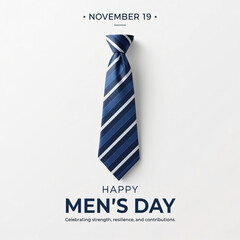 Elegant blue striped tie celebrates happy men s day on november 19th