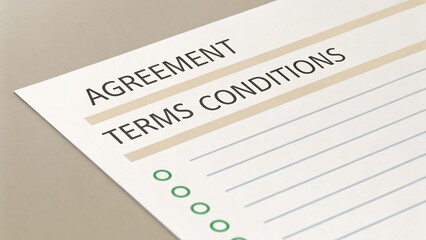 Obraz premium negotiation discussion agreement compromise business concept. Agreement document with terms and conditions outlined.