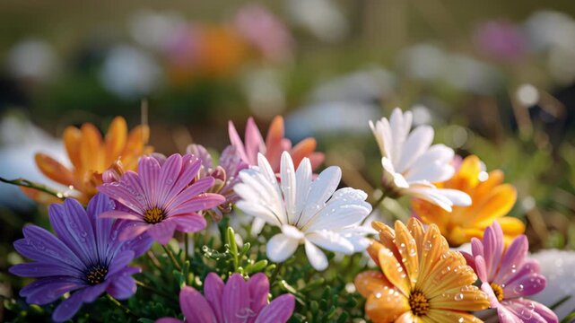 Colorful flowers blooming in a serene setting.