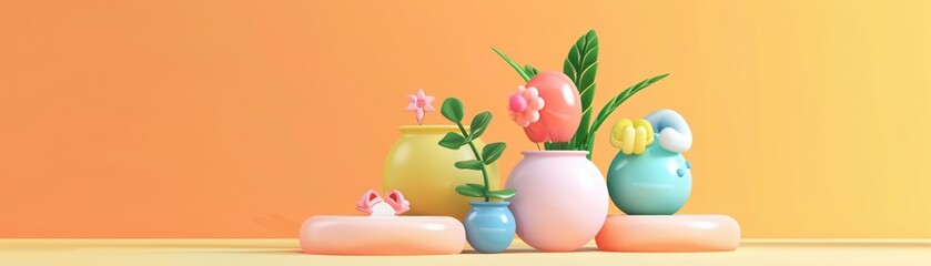 3D render icon  8K Vibrant 3D render clay style isolated on pure solid background of business 3D Model