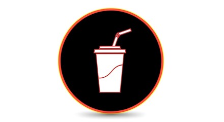 Illustration of soda drink cup with straw design for beverage and takeaway icon concept