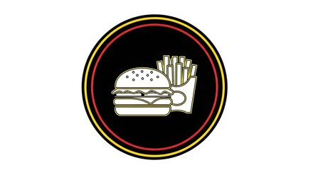 Burger and fries vector graphic for fast food restaurant menu and delivery service design