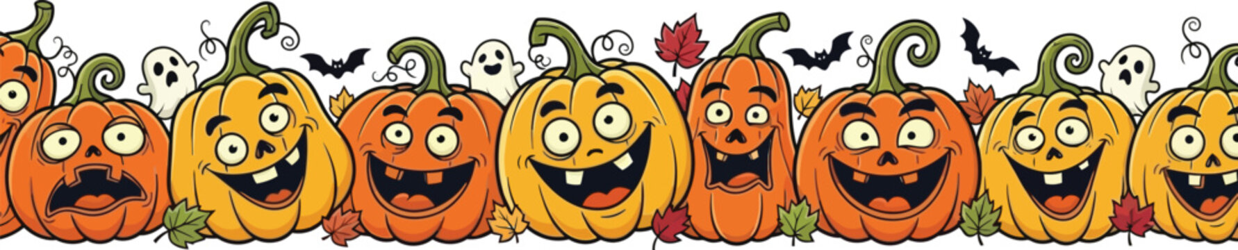 Halloween pumpkin frame border with a middle black space for text, logo, web, or product design. Vector illustration background.