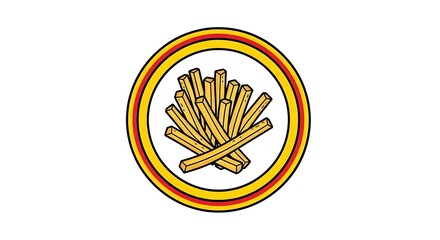 Fries french fried potato fast food restaurant snack vector illustration logo design art