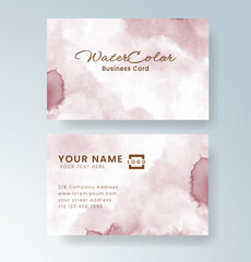 Beautiful business card template with watercolor