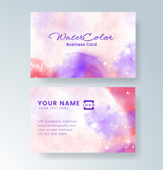 Beautiful business card template with watercolor