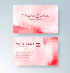 Beautiful business card template with watercolor