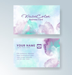 Beautiful business card template with watercolor