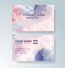 Beautiful business card template with watercolor