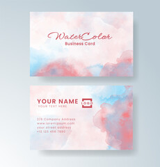 Beautiful business card template with watercolor