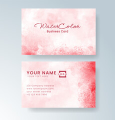 Beautiful business card template with watercolor