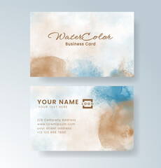 Beautiful business card template with watercolor