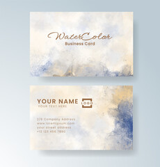 Beautiful business card template with watercolor