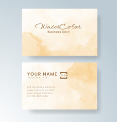 Beautiful business card template with watercolor