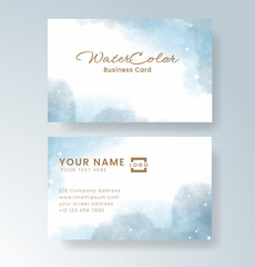 Beautiful business card template with watercolor
