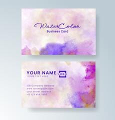 Beautiful business card template with watercolor