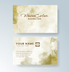 Beautiful business card template with watercolor