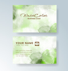 Beautiful business card template with watercolor