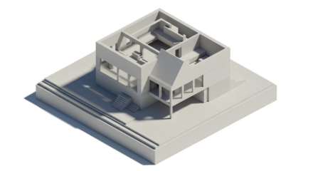 Isometric 3D Model Architectural House Design Render