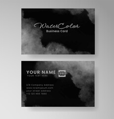 Beautiful business card template with watercolor