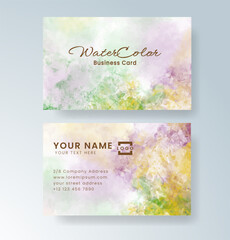 Beautiful business card template with watercolor