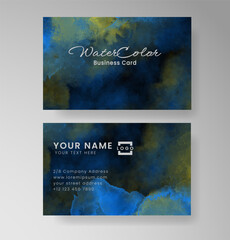 Beautiful business card template with watercolor