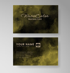 Beautiful business card template with watercolor