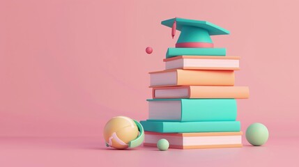 3D render icon  8K AIdriven personalized learning 3D render clay style isolated on pure solid background of adaptive education Pop Art 3D