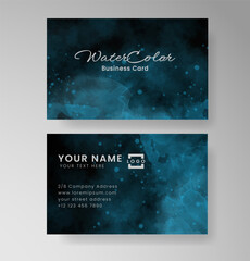 Beautiful business card template with watercolor