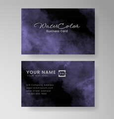 Beautiful business card template with watercolor