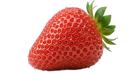 Juicy Red Strawberry Isolated on Soft Pink and Green Gradient Background