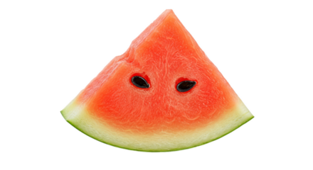 Juicy Watermelon Slice with Seeds Face on Warm Gradient Background