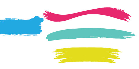 Obraz premium Brush strokes vector. yellow, blue, dark blue, backgrounds. Colorful modern