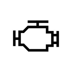 Vector Engine Icon – Motor, Machine, Automotive, Transport, Car, Vehicle, Mechanical, Power, and Industrial Component Symbol