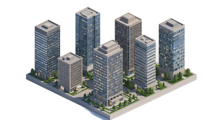 Minecraft Cityscape Realistic Photo 3D Render With Buildings