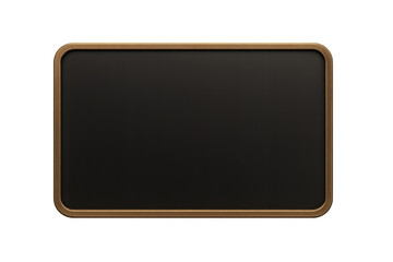 Black chalkboard with wooden frame on transparent background