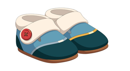 Cartoon Cozy Slippers Resting on White: Comfy Footwear Illustration for Children's Designs, Warm Winter Fashion, Home Comfort, and Relaxation Promotion, Educational Material, Cute Apparel Graphic, Sof