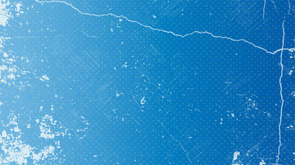 Blue grunge texture background with distressed scratches and halftone dots for vintage design. Abstract rough blue backdrop, cracked surface texture, old retro distressed background art.