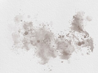 Abstract Brown Splatter Paint Stain Illustration on White Paper for Background and Wallpaper