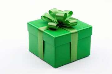 Obraz premium Gift box green white background anniversary.