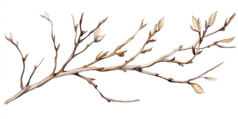 Obraz premium Dry branches illustration art minimalist.