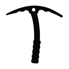 A Black Silhouette of a Climbing Ice Axe for Mountaineering and Exploration