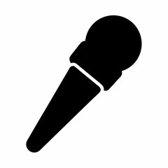 Simple black microphone icon on white background for graphic design projects