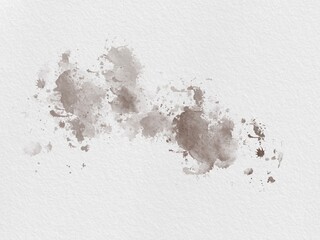 Abstract Brown Splatter Paint Stain Illustration on White Paper for Background and Wallpaper