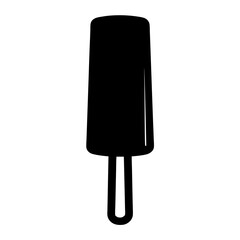 Silhouette image of a classic popsicle or ice cream on a stick