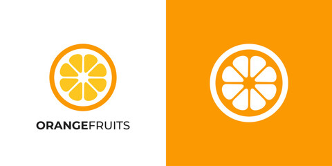 Abstract orange fruit logo icon illustration 