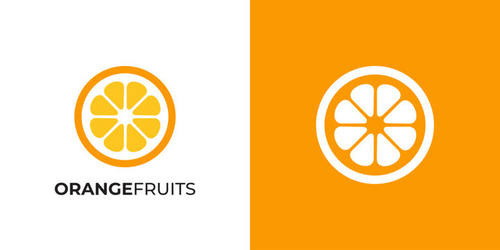 Abstract orange fruit logo icon illustration 