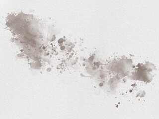 Abstract Brown Splatter Paint Stain Illustration on White Paper for Background and Wallpaper