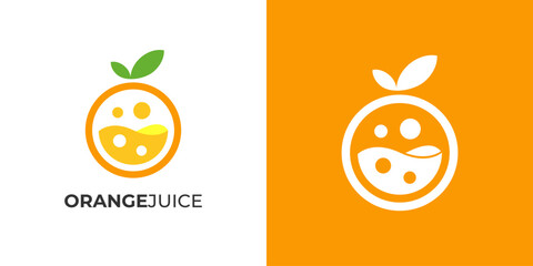 Fresh Orange juice logo icon vector illustration