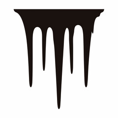 Abstract Illustration of Dripping Black Paint with Minimalist Aesthetic on White Background